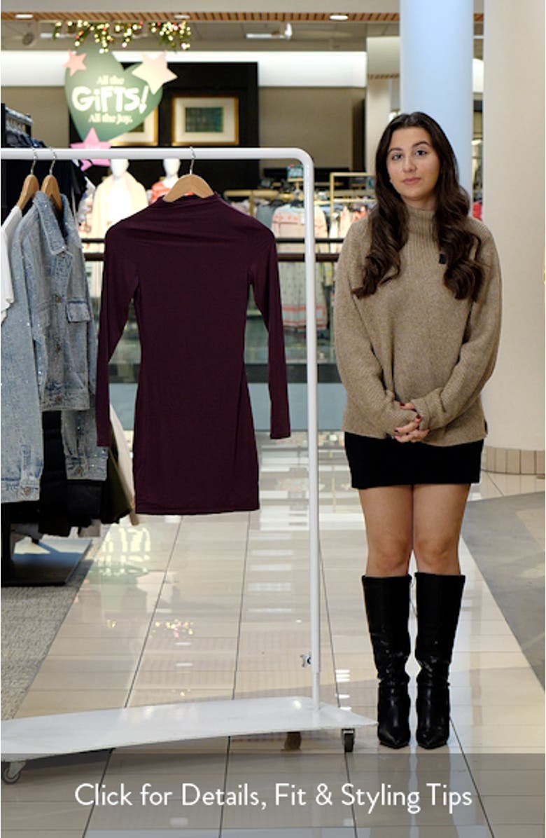 Long Sleeve Mock Neck Minidress, sales video thumbnail