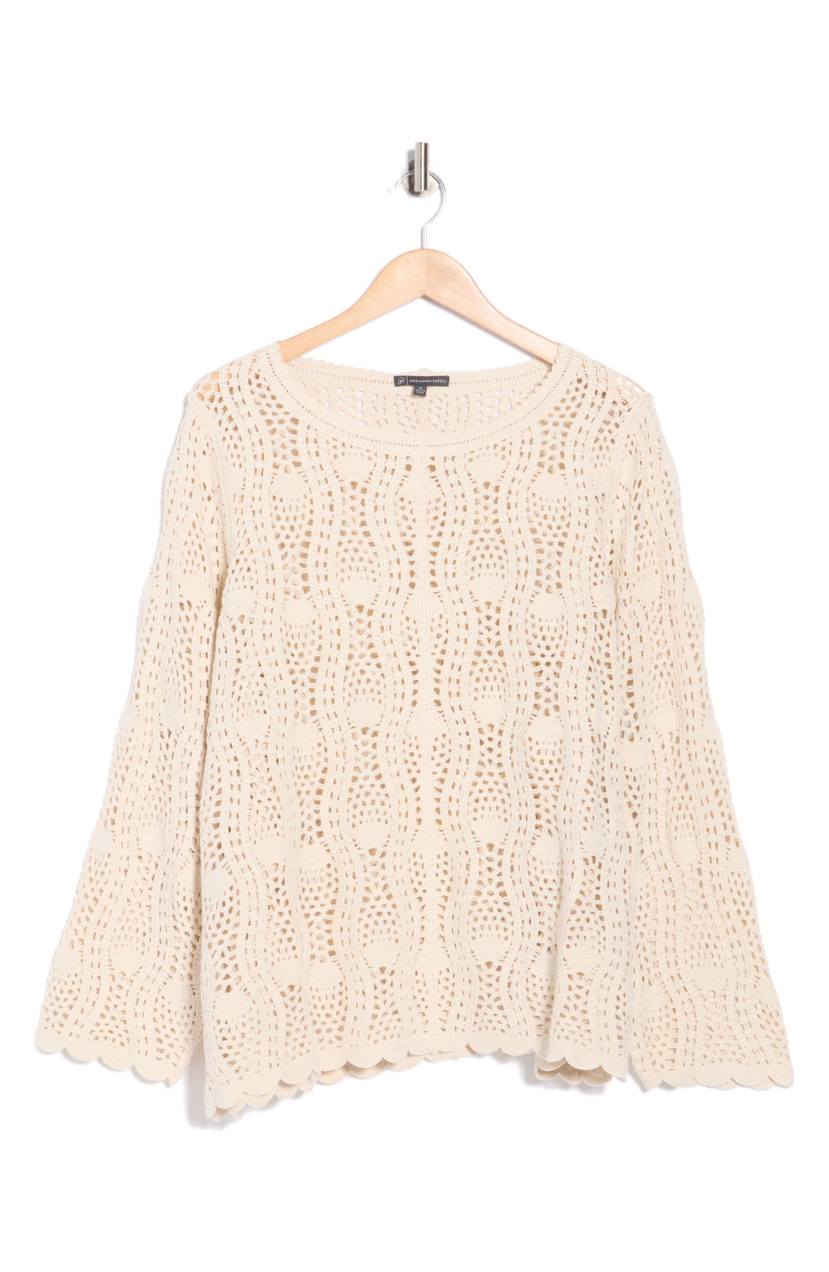 Adrianna Papell Long Sleeve Pointelle Sweater