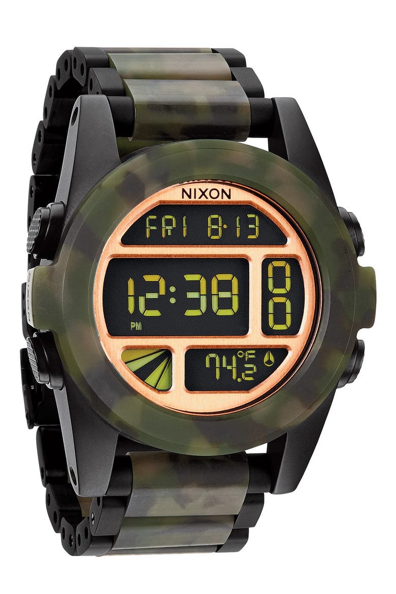 'The Unit' Bracelet Watch, 50mm, Alternate, color, MATTE BLACK/ CAMO