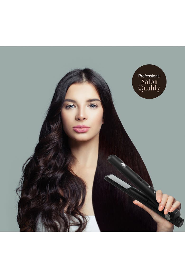 USB Rechargeable Cordless Hair Straightener, Alternate, color, Black