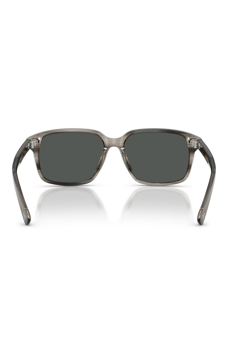57mm Rectangular Sunglasses, Alternate, color, GREY / SOLID DARK GREY
