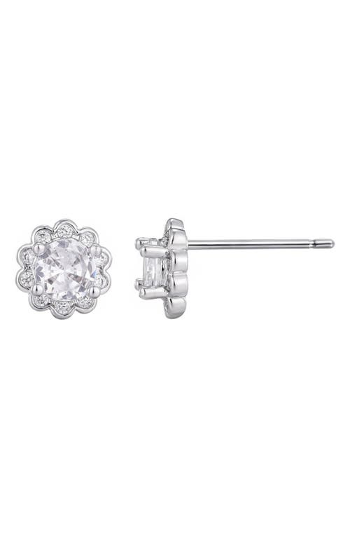 Adornia Cubic Zirconia Floral Halo Stud Earrings