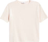 MANGO Short Sleeve Sequin Sweater