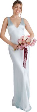 Six Stories Twist Back Satin Bridesmaid Dress