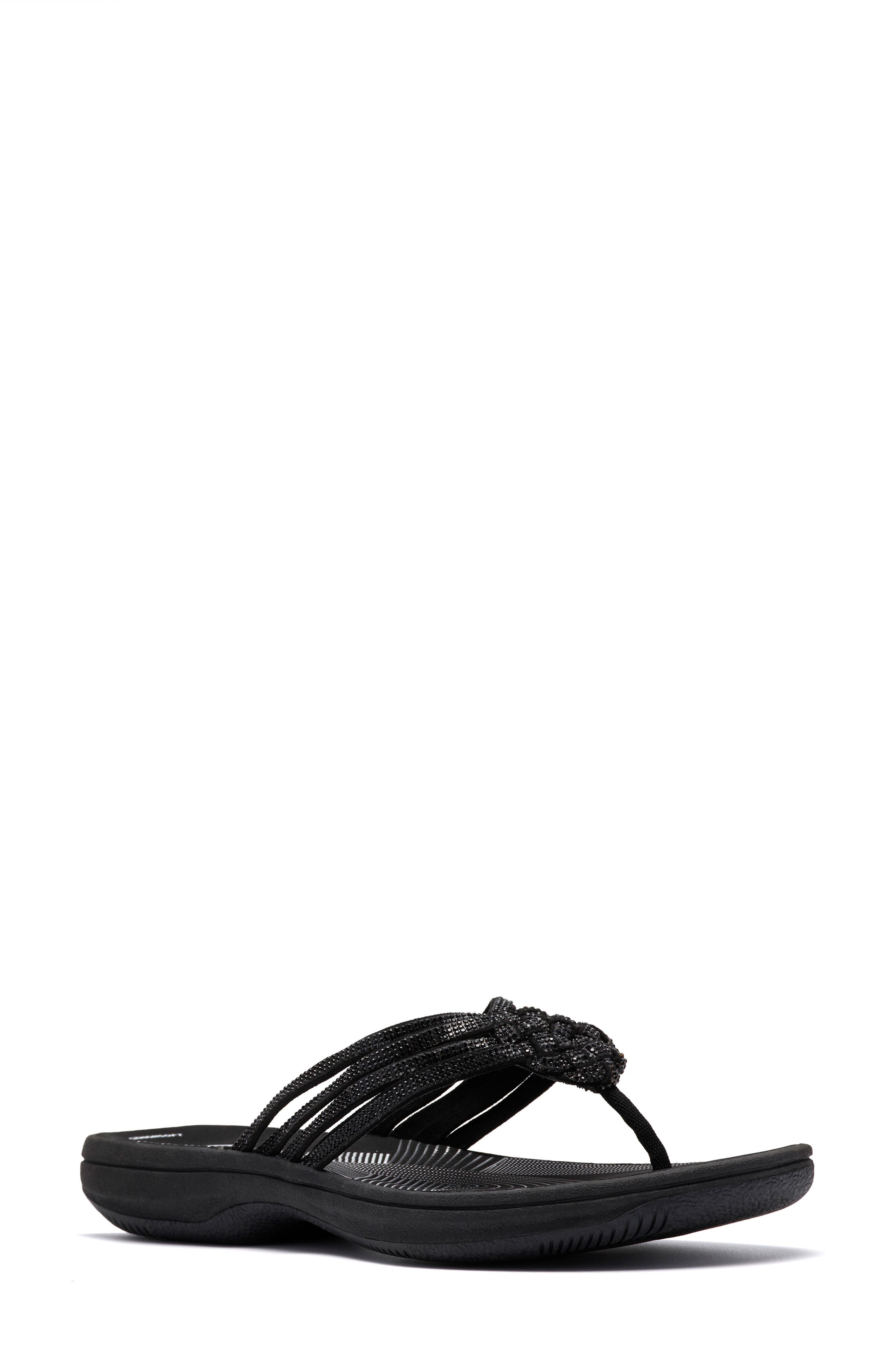 Clarks® Breeze Gem Crystal Embellished Flip Flop