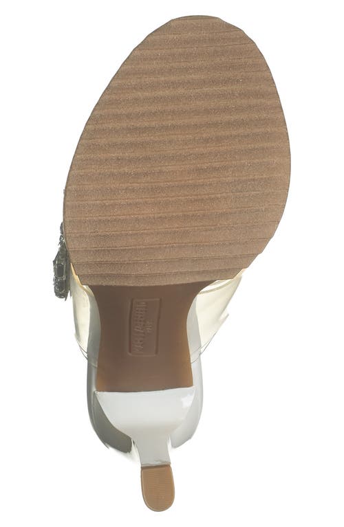 Karl Lagerfeld Bedika Crystal Embellished Clear Strap Sandal In White