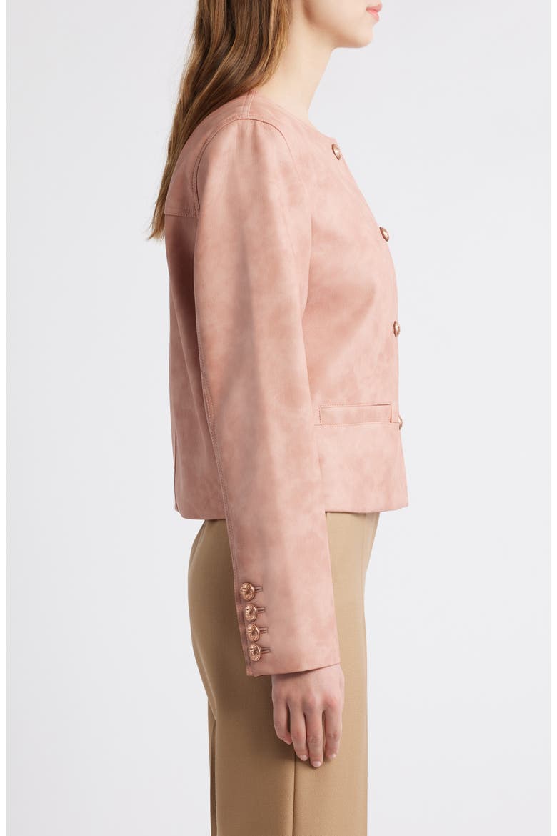 Lyles Faux Leather Crop Jacket, Alternate, color, ROUGE