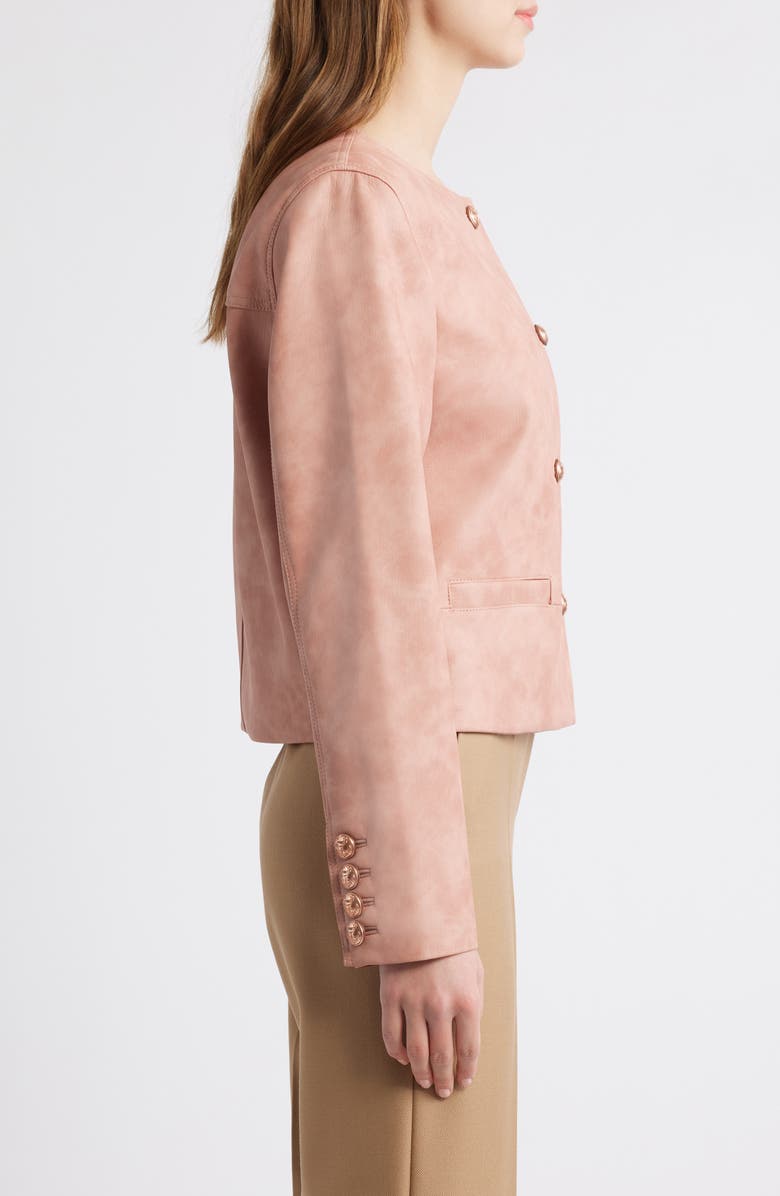 KOBI HALPERIN Lyles Faux Leather Crop Jacket, Alternate, color, Rouge