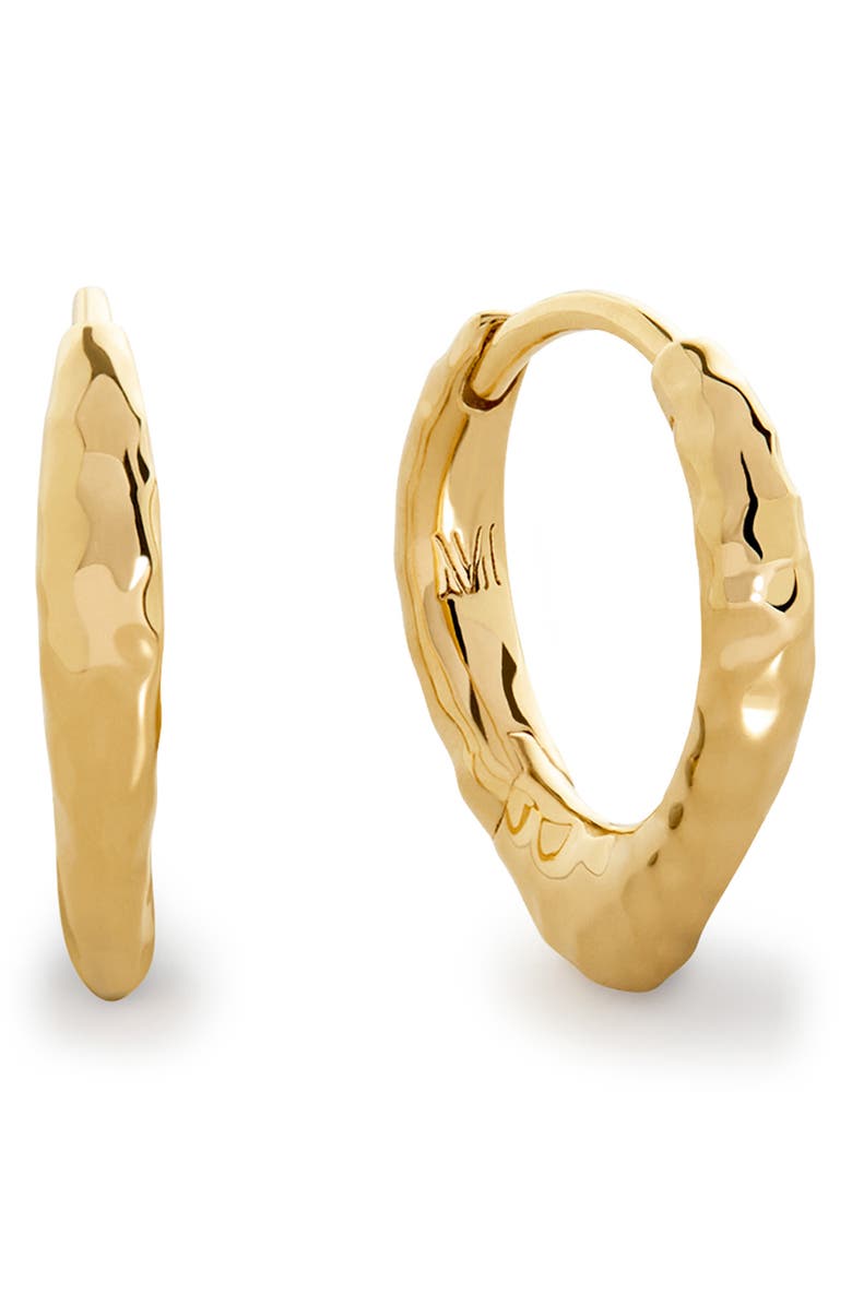 Monica Vinader Siren Tapered Huggie Hoop Earrings, Main, color, 18K Gold Vermeil