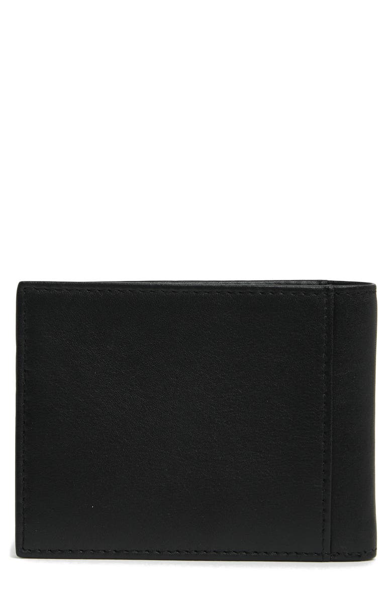 Small ID Bifold Leather Wallet, Alternate, color, BLACK