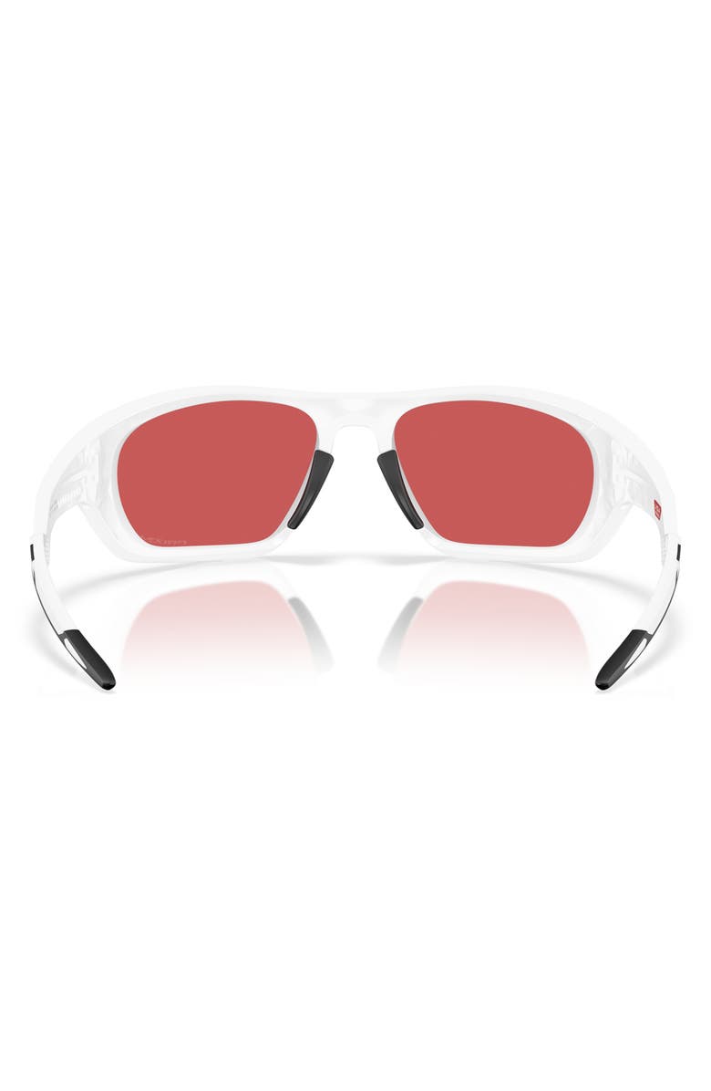 Oakley Lateralis 60mm Prizm<sup>™</sup> Polarized Rectangular Sunglasses, Alternate, color, White