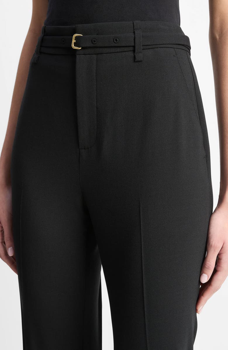 Vince Belted High Waist Flare Leg Pants, Alternate, color, Black