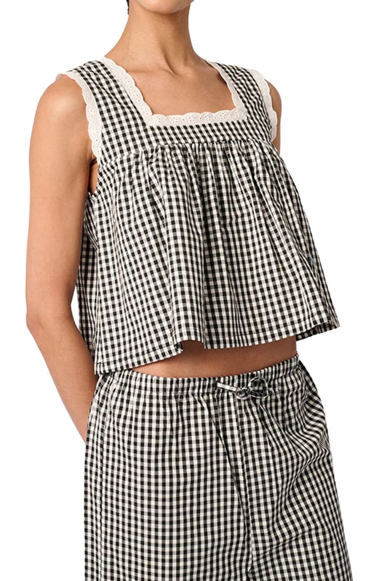 WeWoreWhat Square Neck Baby Doll Top, Alternate, color, Black Multi