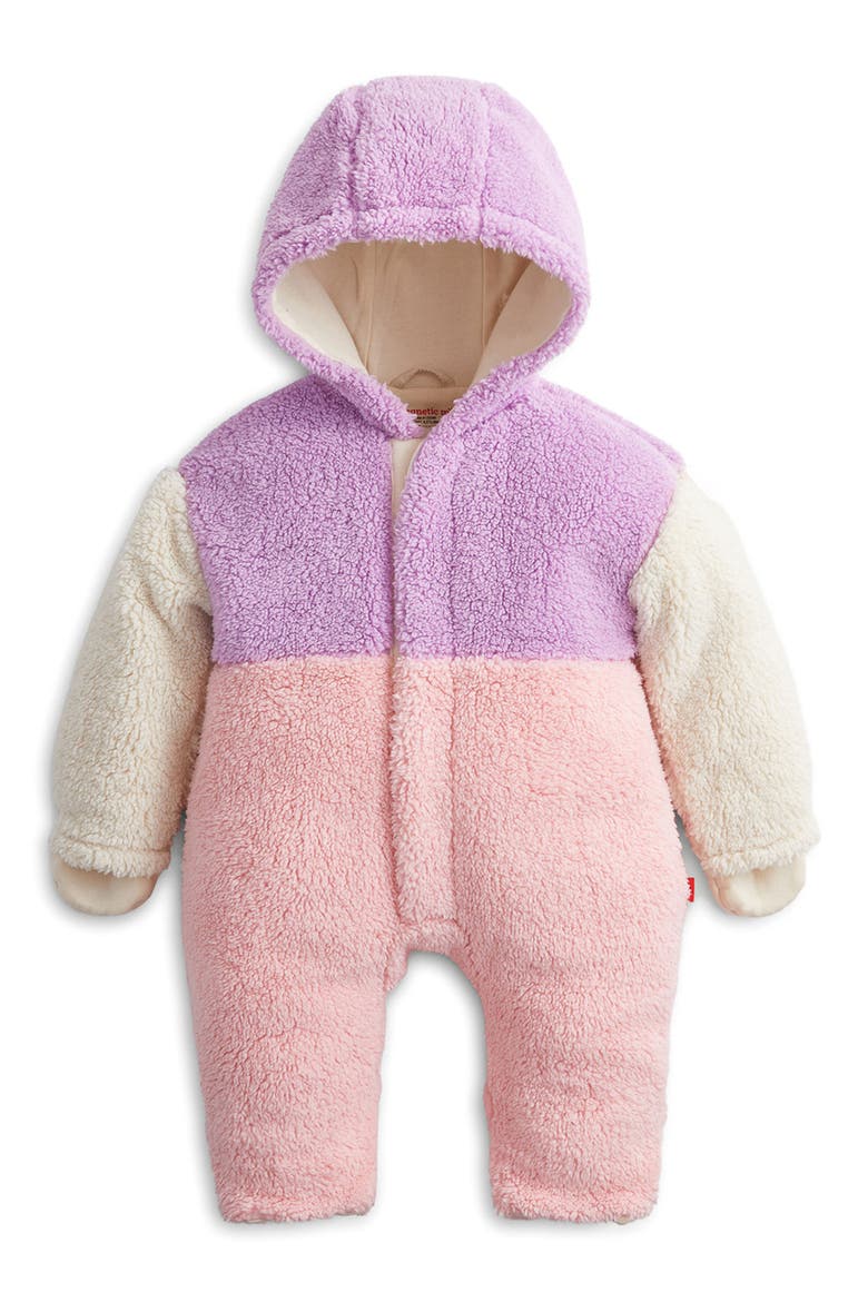 Kids' Colorblock Faux Shearling Bunting, Alternate, color, PINK MULTI