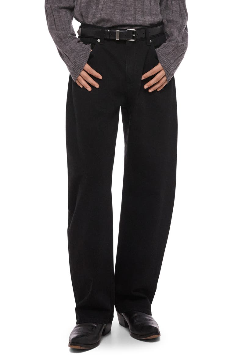 Saddle Wide Leg Jeans, Main, color, RINSED BLACK