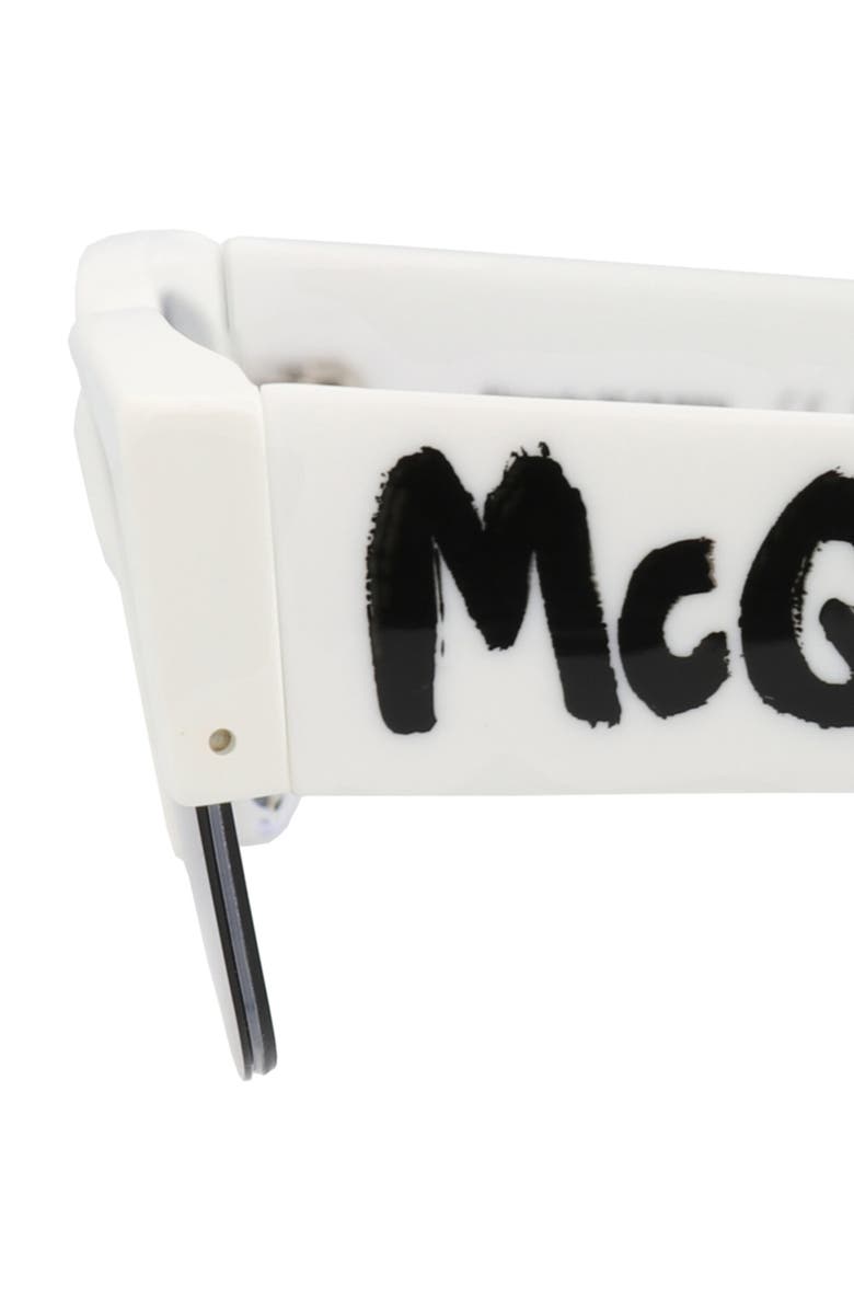 McQueen 54mm Half Rim Sunglasses, Alternate, color, White White Blue