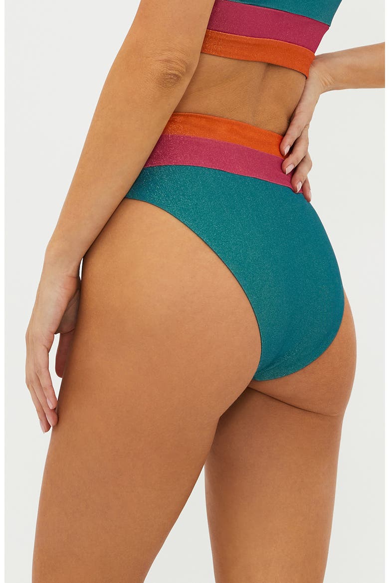 Heidi Colorblock High Waist Bikini Bottoms, Alternate, color, SORBET SEA COLORLBOCK