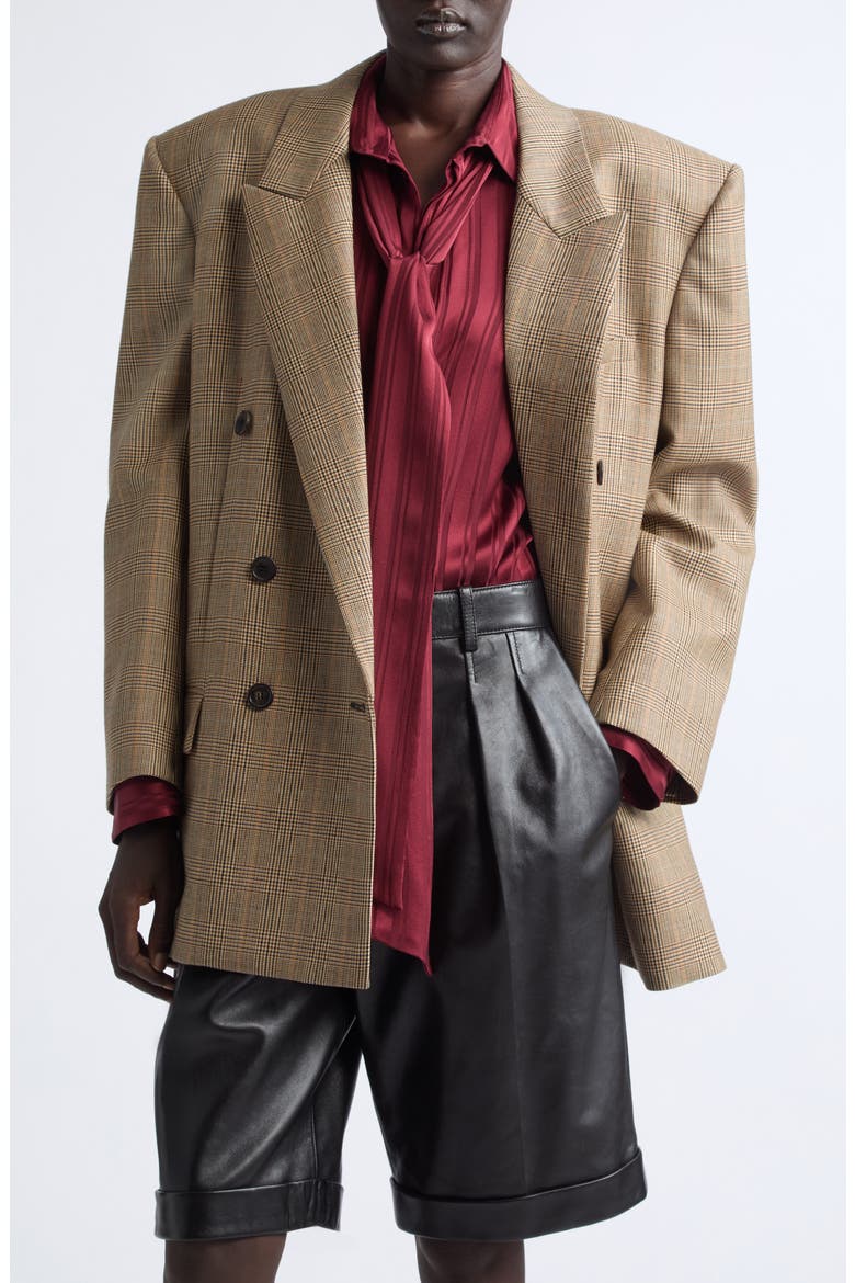 Oversize Glen Plaid Jacket, Main, color, BEIGE/ MARRON/ MARINE