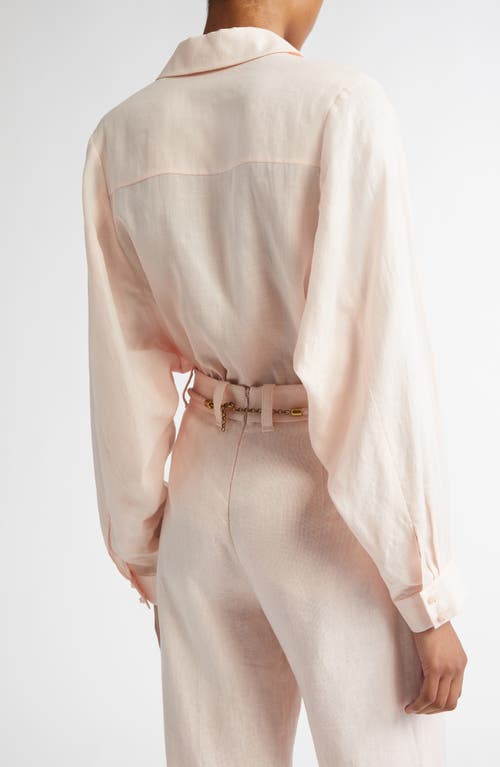 Zimmermann Oversize Button-up Shirt In Pink