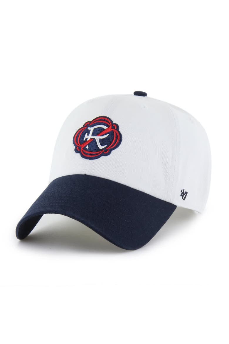 Men's '47  White/Navy New England Revolution Two-Tone Clean Up Adjustable Hat, Main, color, White