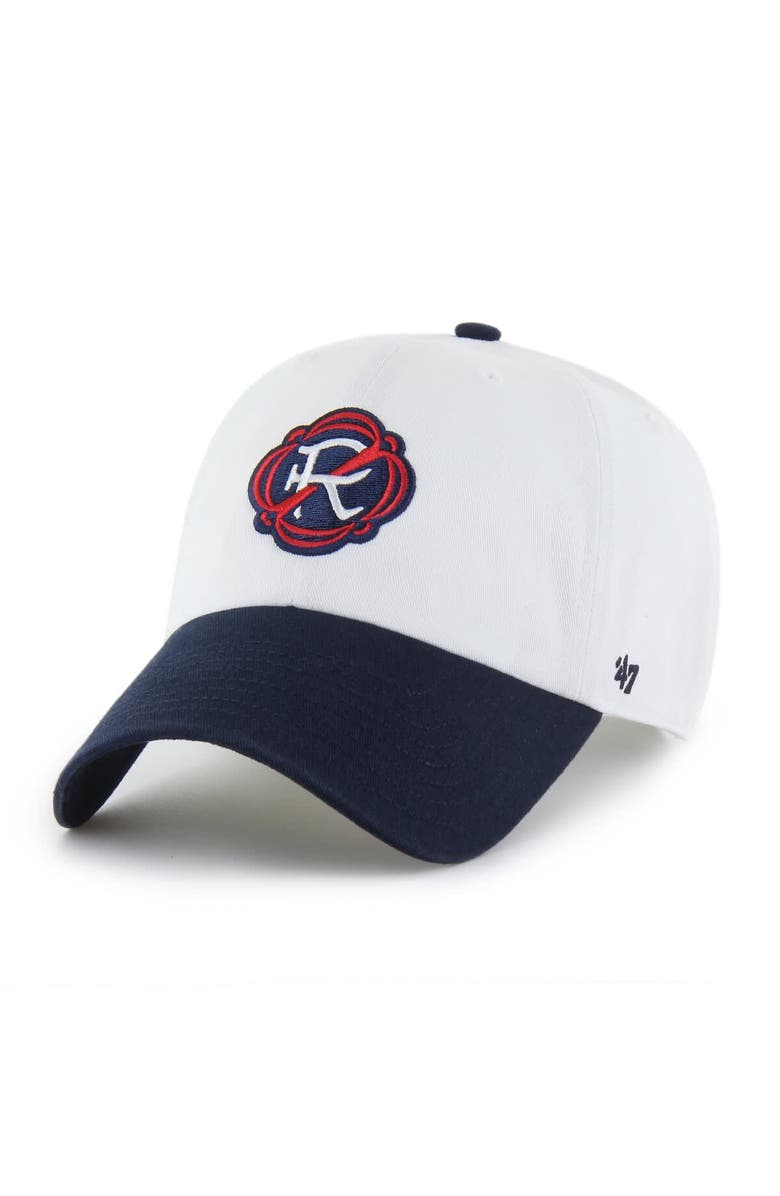 '47 Men's '47  White/Navy New England Revolution Two-Tone Clean Up Adjustable Hat, Main, color, White