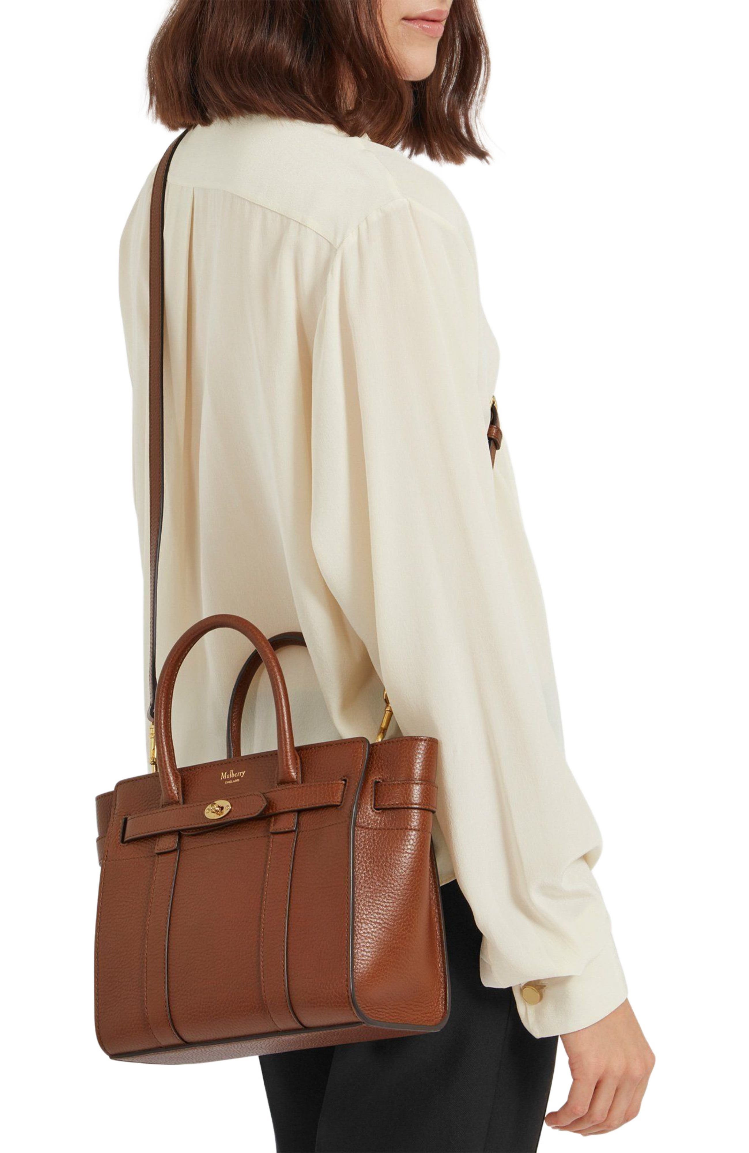 Mulberry Mini Zipped Bayswater Leather Satchel, Alternate, color, 