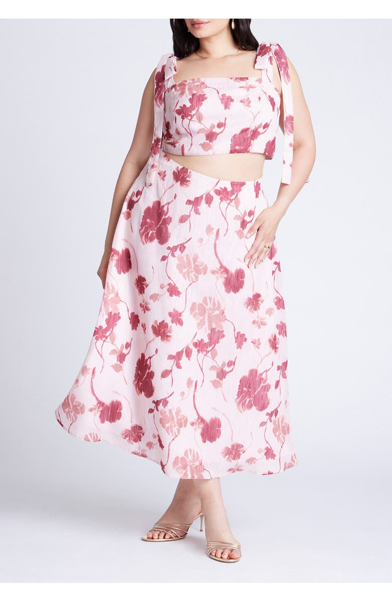 ELOQUII Floral Crop Top, Alternate, color, Blooms Of Pink