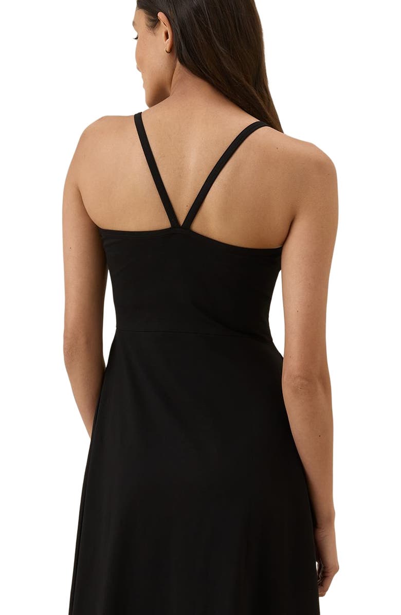 Pact Organic Cotton Fit & Flare Midi Dress, Alternate, color, Black