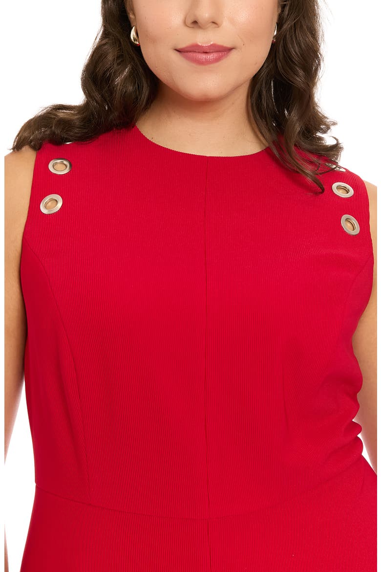 Grommet Sleeveless Midi Dress, Alternate, color, BAROQ RUBY