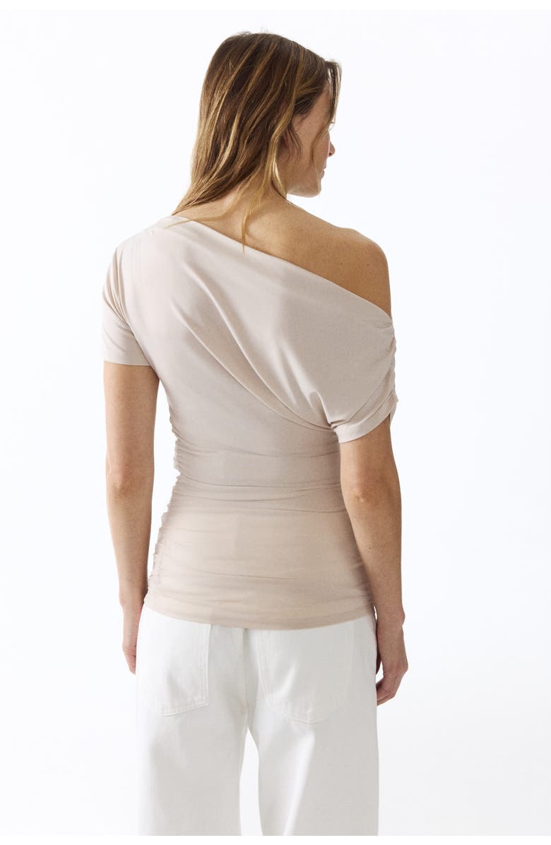 H&M Mama Draped One-shoulder Top, Alternate, color, Light Beige