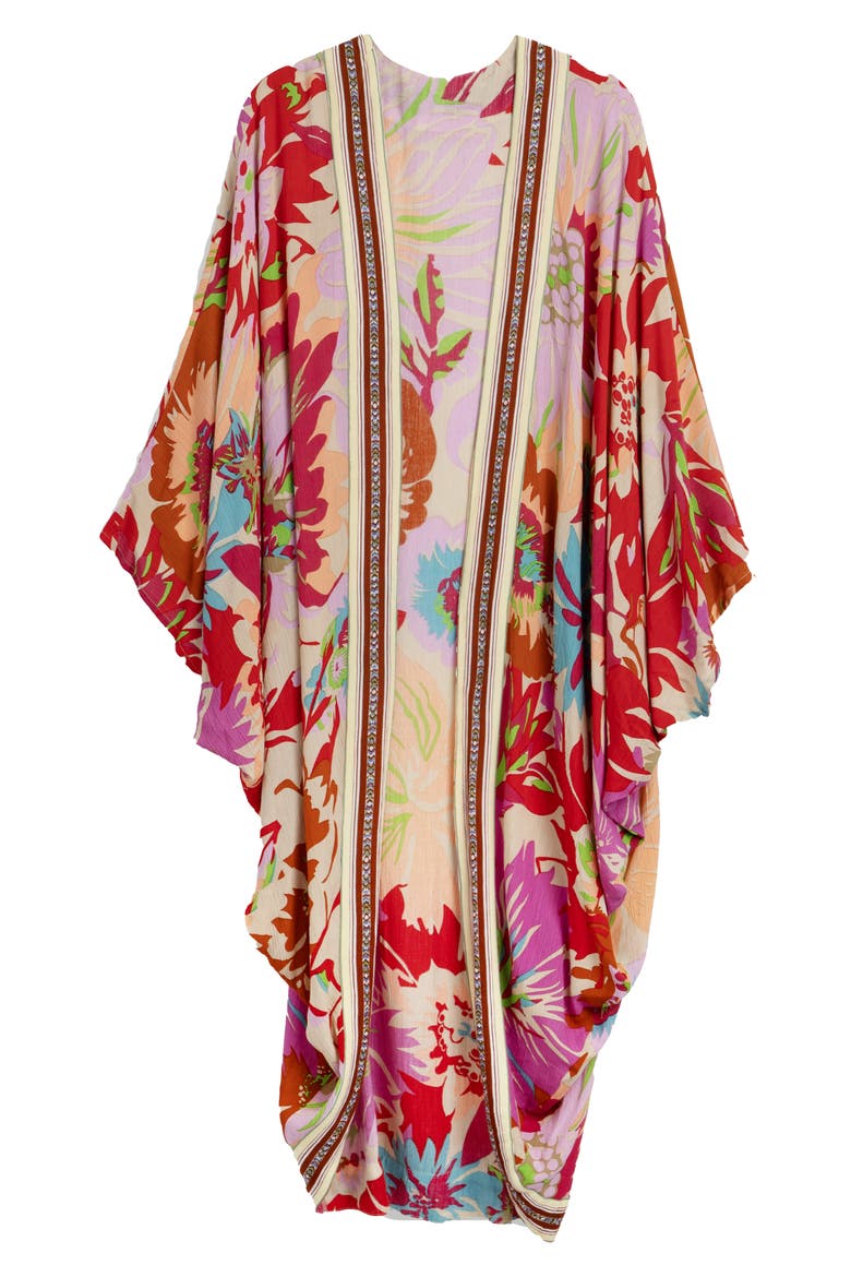 Floral Cocoon Duster, Alternate, color, PINK MULTI
