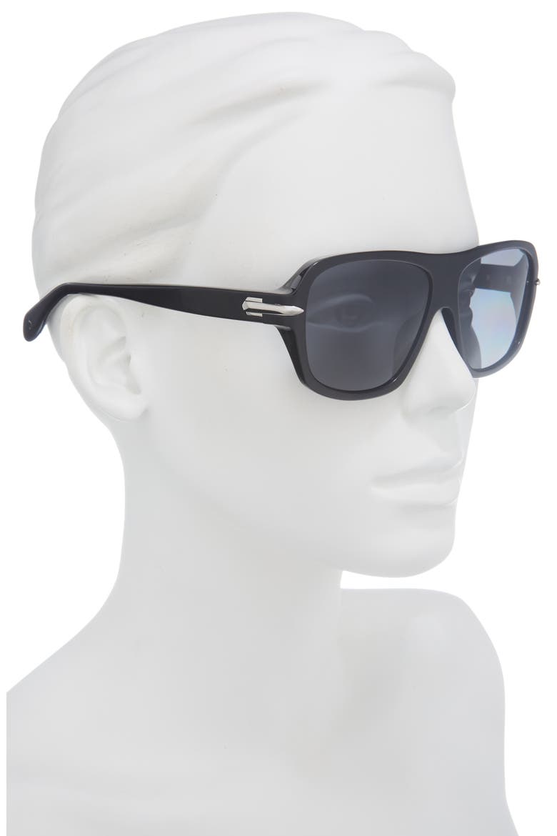 57mm Shield Sunglasses, Alternate, color, BLACK