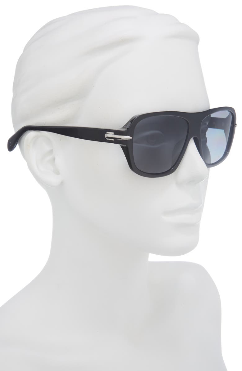 rag & bone 57mm Shield Sunglasses, Alternate, color, Black