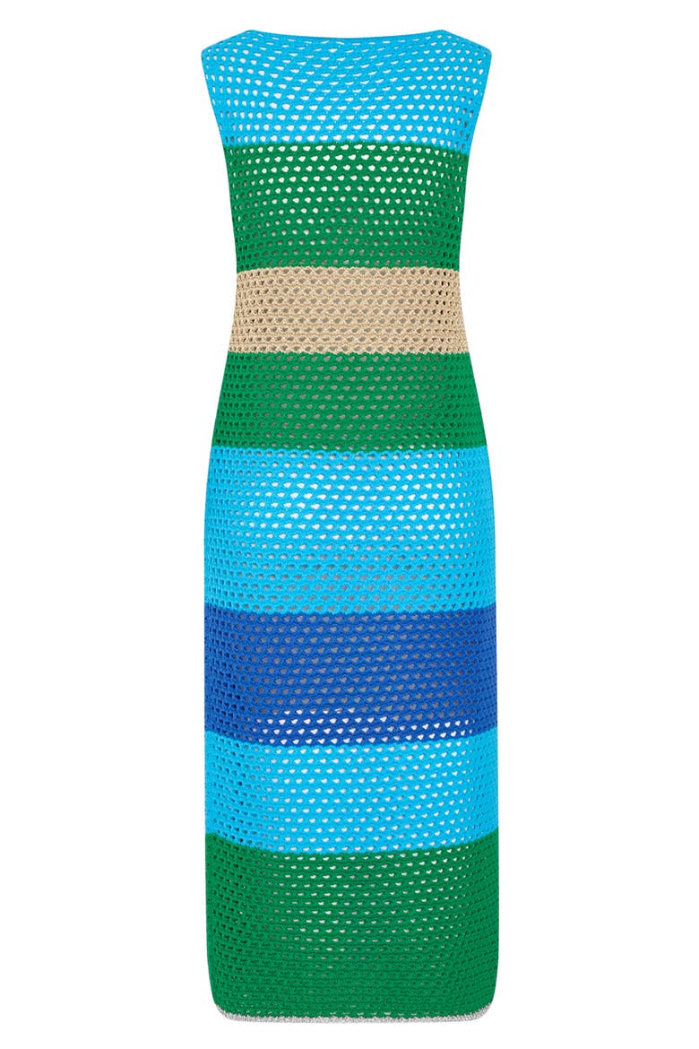 Metallic Semisheer Open Stitch Cover-Up Dress, Alternate, color, BLUE GREEN MULTI