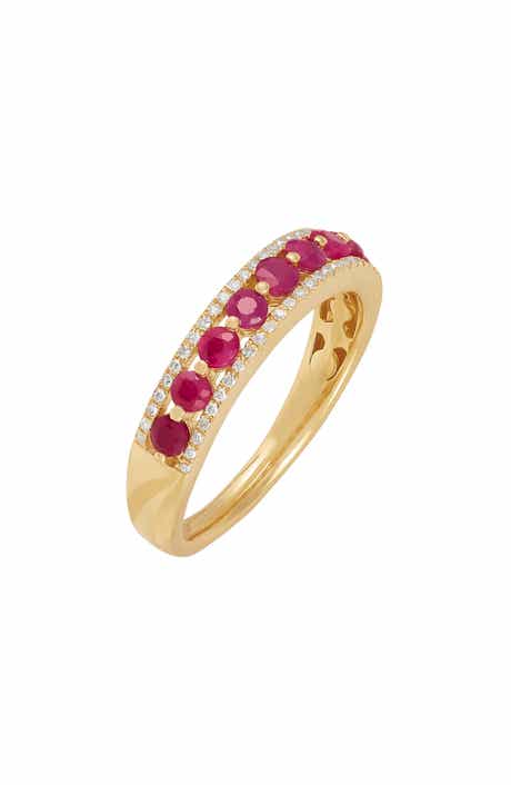Frankie & Zoe 14K Yellow Gold Ruby & Diamond Band Ring