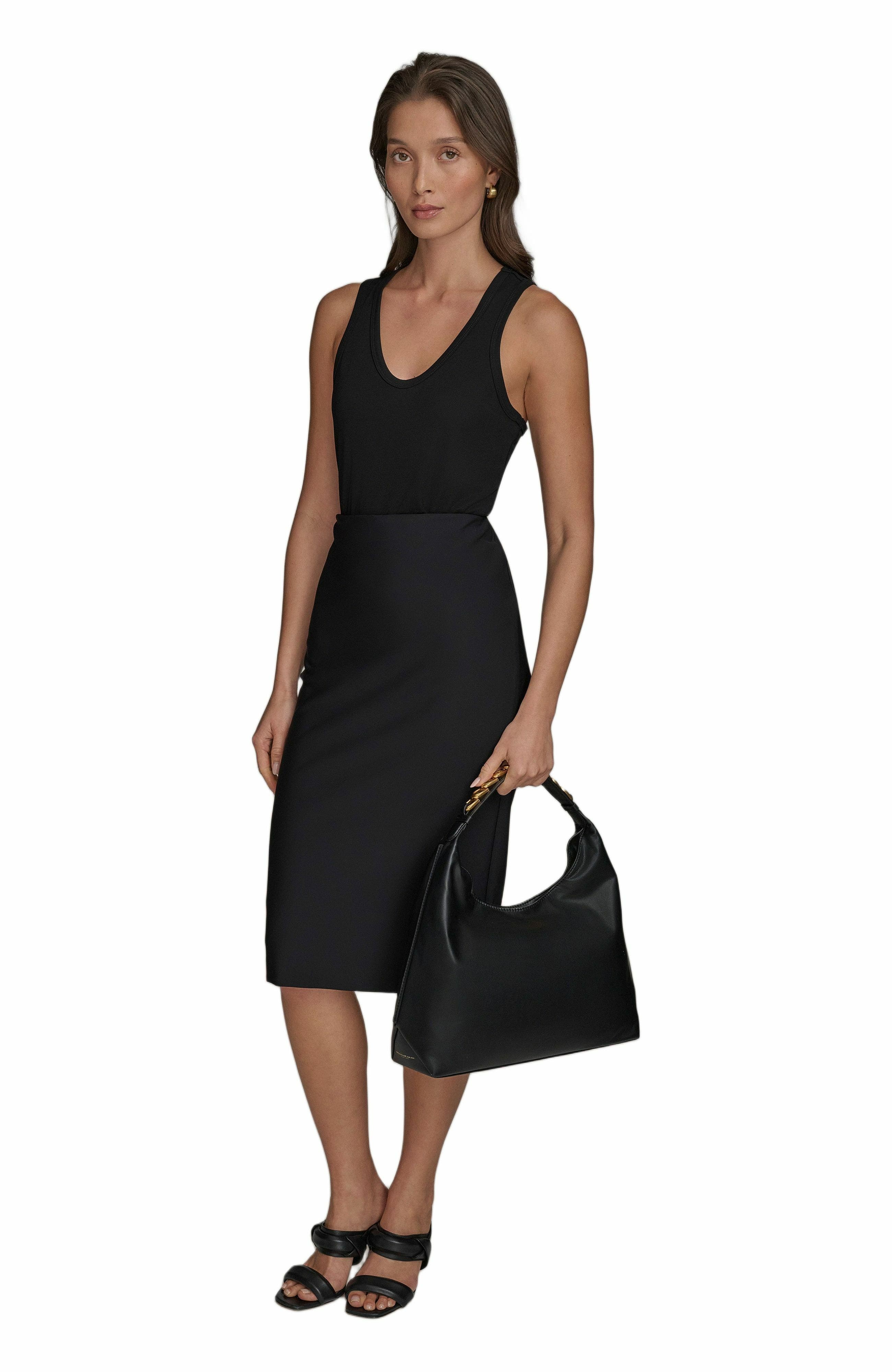 Donna Karan New York Bellmore Small Shoulder Bag, Alternate, color, Black/Gold