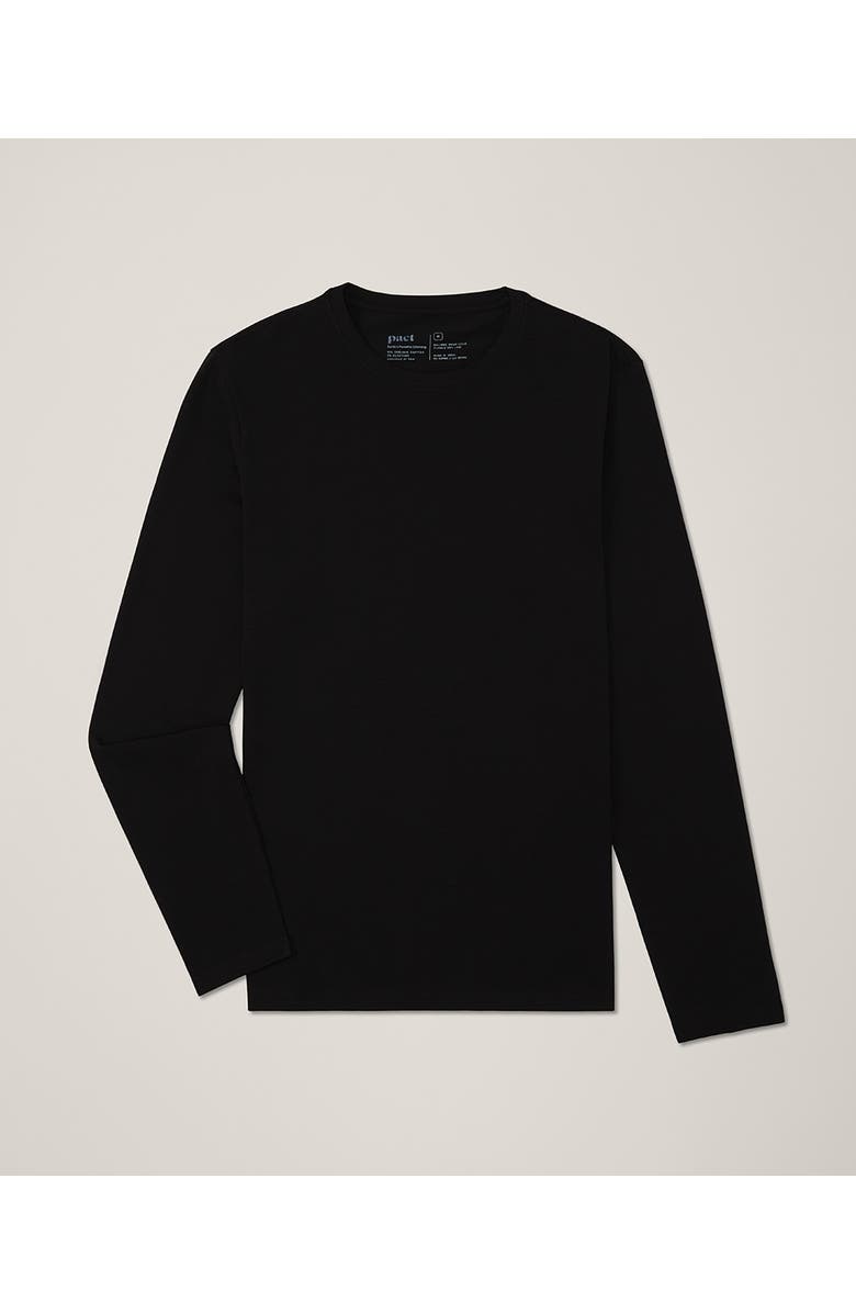 Pact Luxe Essential Slim Long Sleeve Tee Made With Organic Cotton, Alternate, color, Black