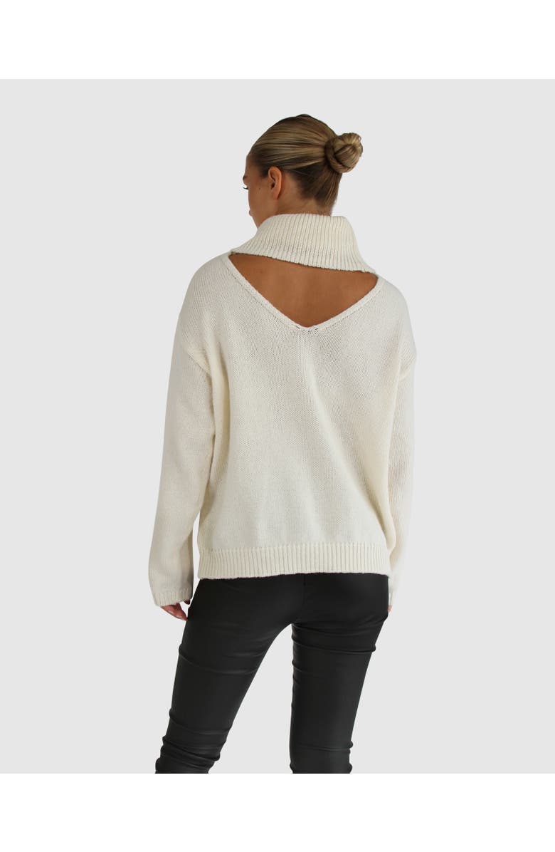 Belle & Bloom Right Here Waiting Open Back Knit, Alternate, color, Cream