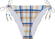 Polo Ralph Lauren Ring Plaid Side Tie Bikini Bottoms