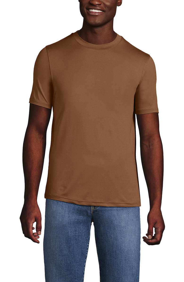 Lands' End Short Sleeve Cooling Performance Tee, Main, color, Maple Toffee