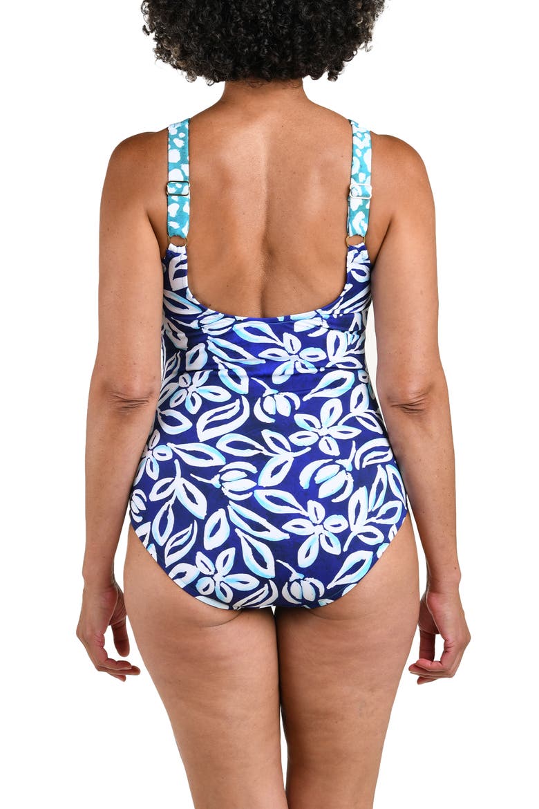 High Neck One Piece Swimsuit, Alternate, color, LAGOON