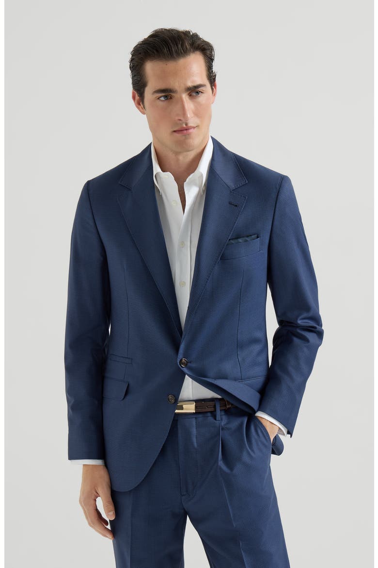 Houndstooth blazer, Main, color, Navy Blue