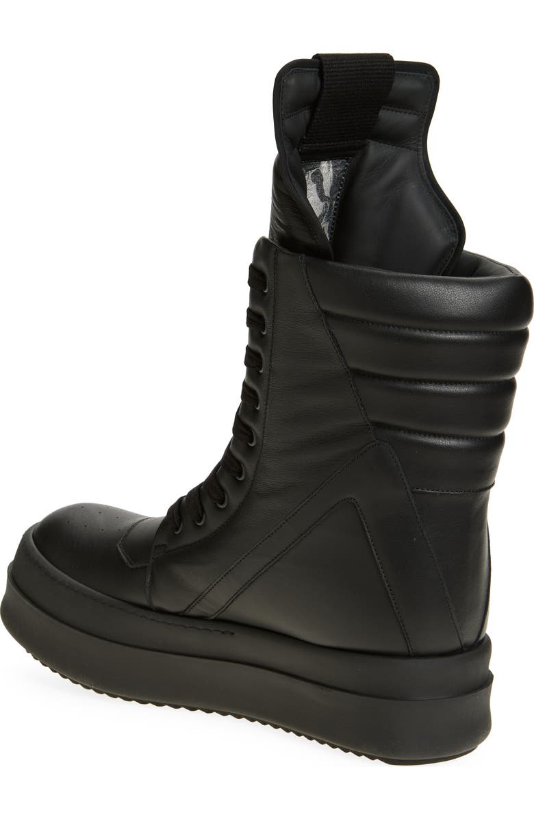 Rick Owens Mega Geobasket High Top Sneaker, Alternate, color, Black/ Black/ Black