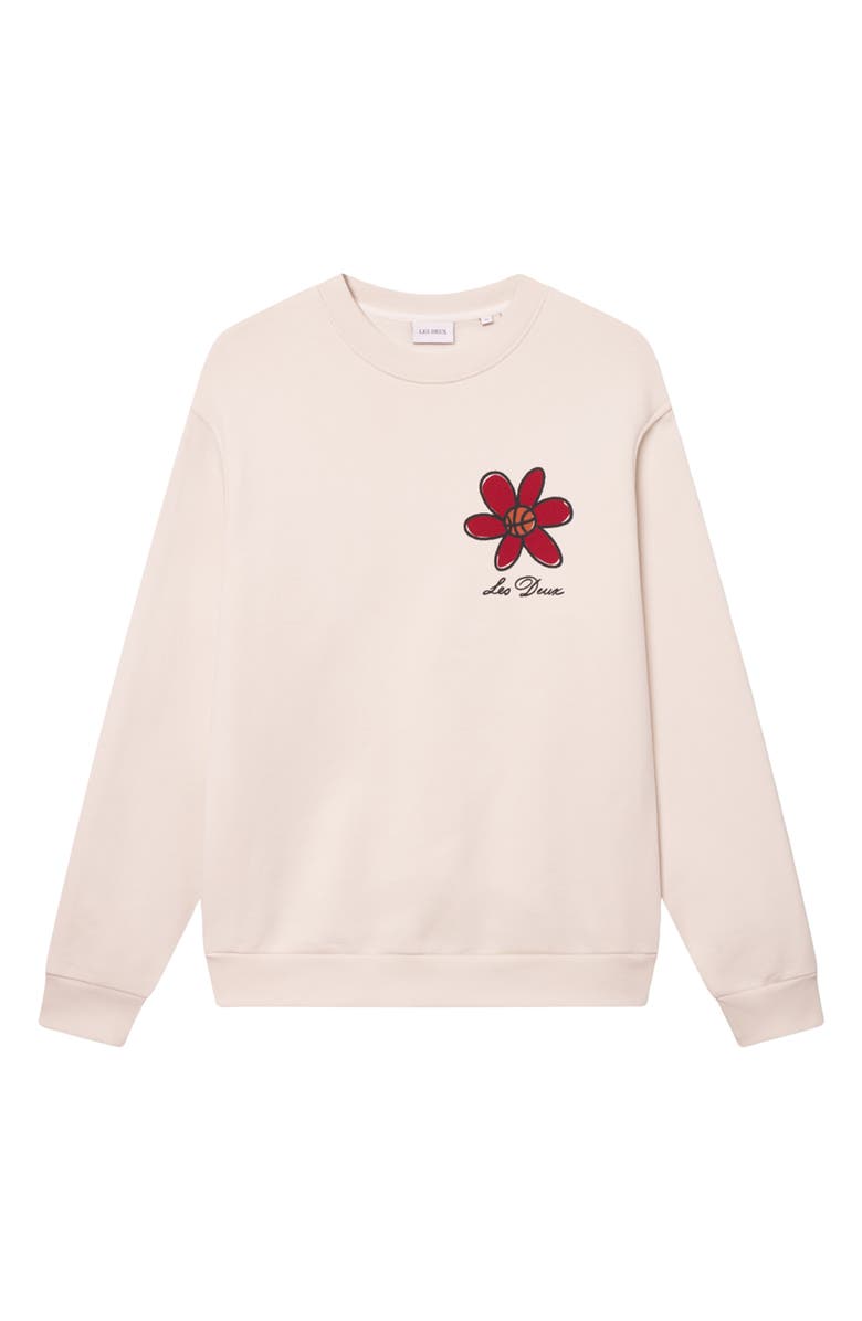 Les Deux Flower Basket Organic Cotton Graphic Sweatshirt, Alternate, color, Ivory