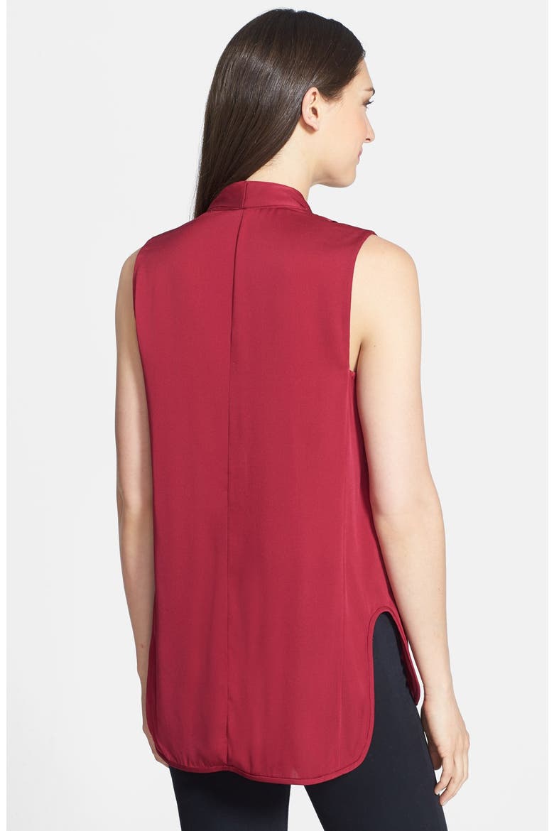 Paneled Stretch Silk Georgette Shell, Alternate, color, DEEP BOYSENBERRY