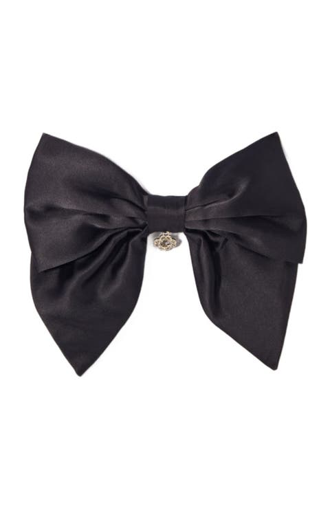 Satin-effect bow barrette