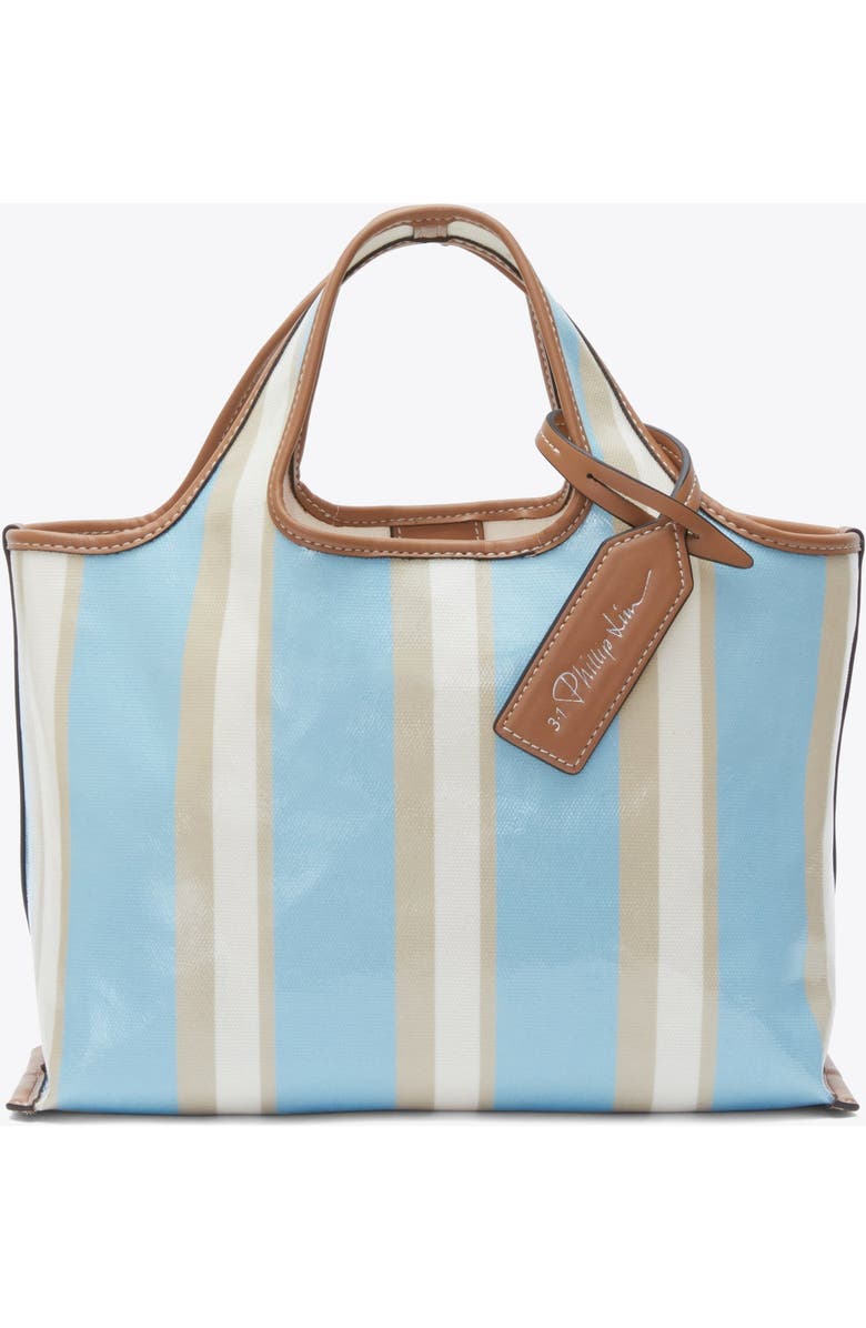 3.1 Phillip Lim Dual Stripe Mini Market Tote, Main, color, Blue-Pink Multi