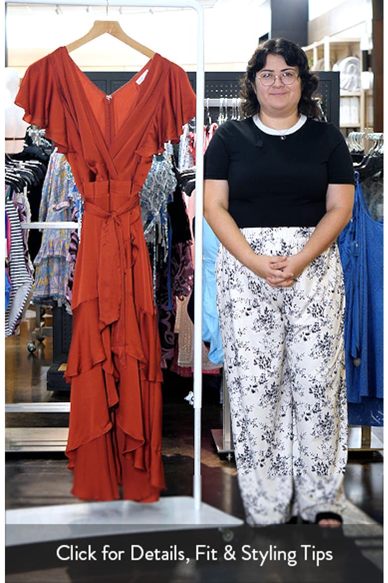 Jen Ruffle Faux Wrap Satin Dress video