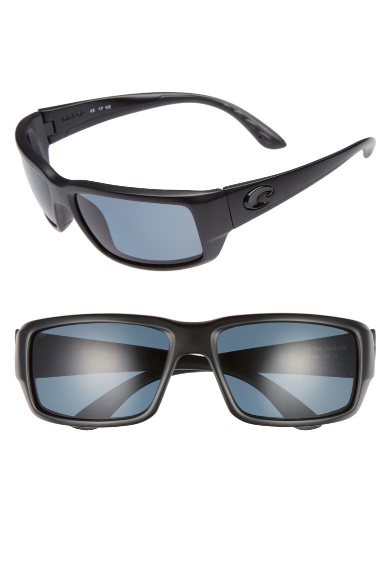 Fantail 60mm Polarized Sunglasses, Main, color, BLACKOUT/ GREY