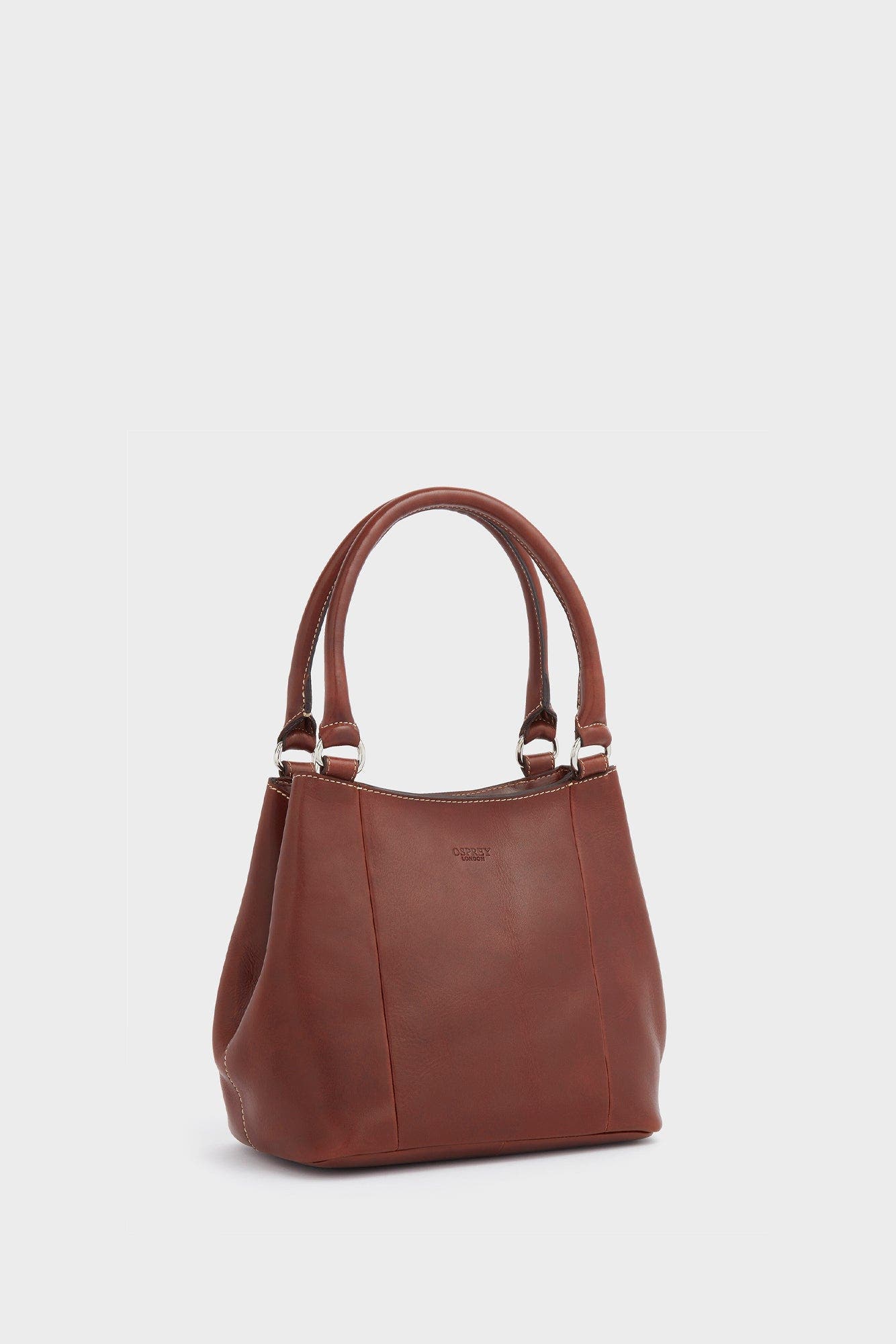 Osprey London The Narissa Small Leather Hobo Bag, Alternate, color, Chestnut